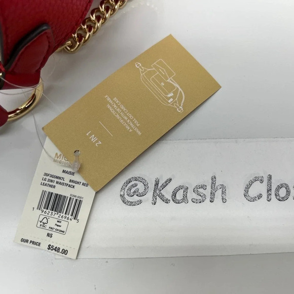 Michael Kors Maisie 2-in-1 Sling WaistPack Large Fanny bag Crossbody Bright Red - Picture 6 of 12